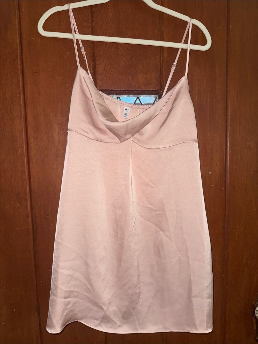 BP Blush Pink Satin Cowl Neck Slip Dress Large NWT